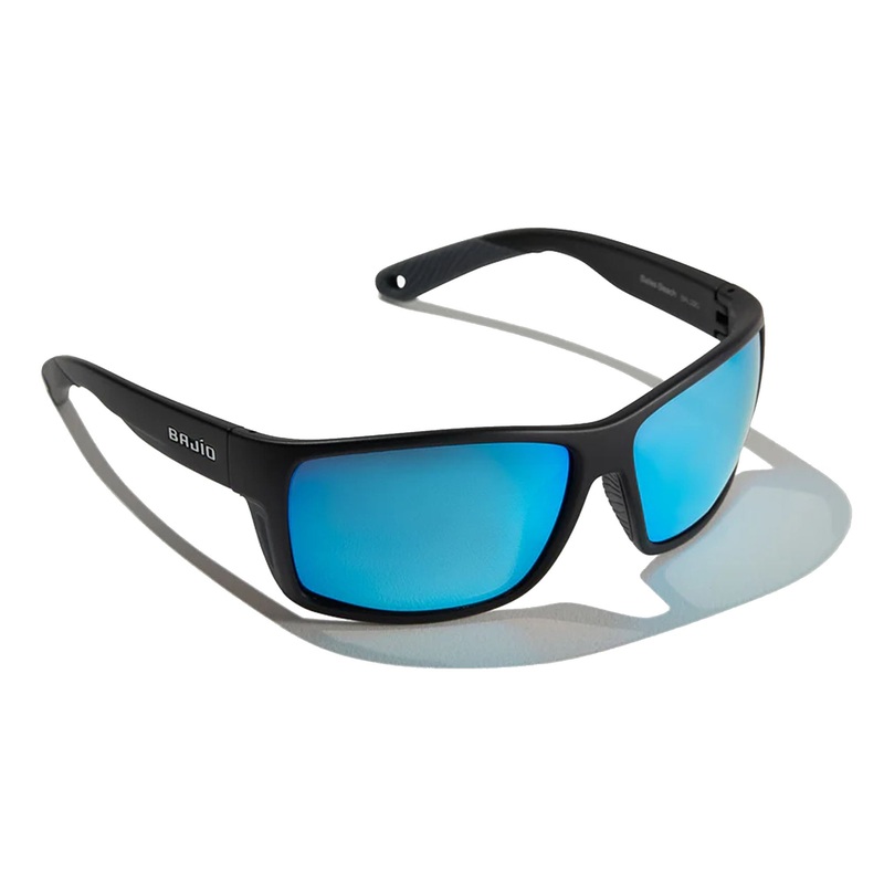 Bajio Bales Beach Large Men’s Sunglasses – Black Matte/Blue Mirror Polarized