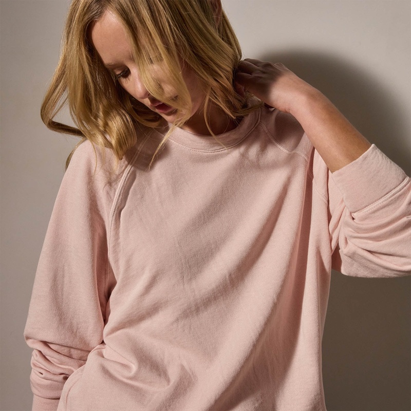 Vintage French Terry Relaxed Sweatshirt – Rosewater Pigment