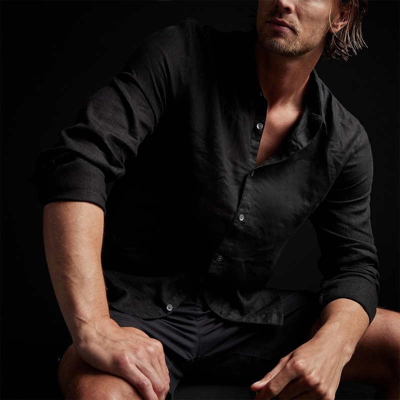 Classic Linen Shirt – Black