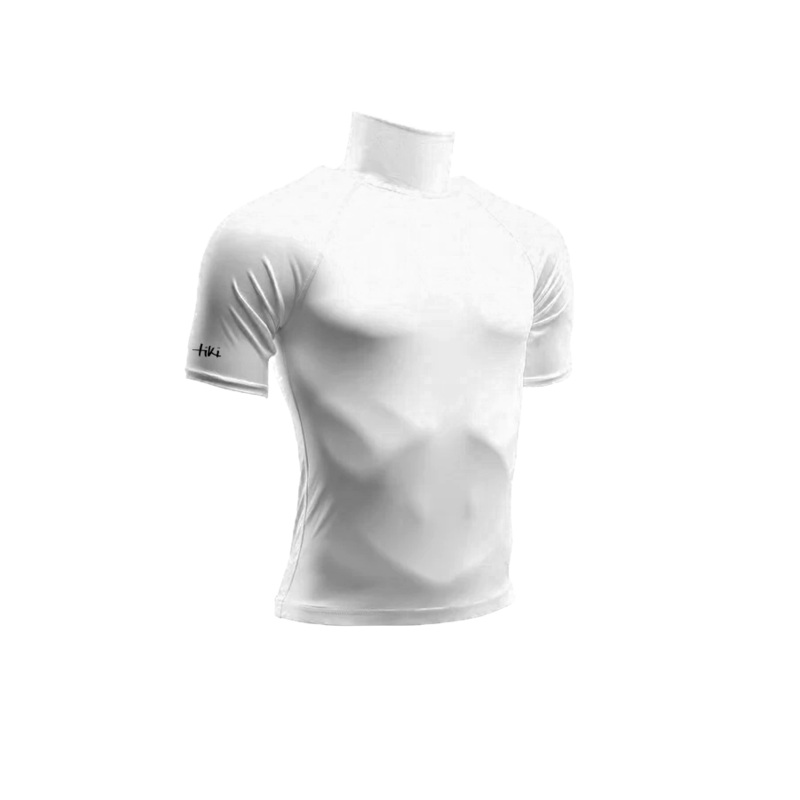 Tiki Adult Rash Vest SS With Logo – White