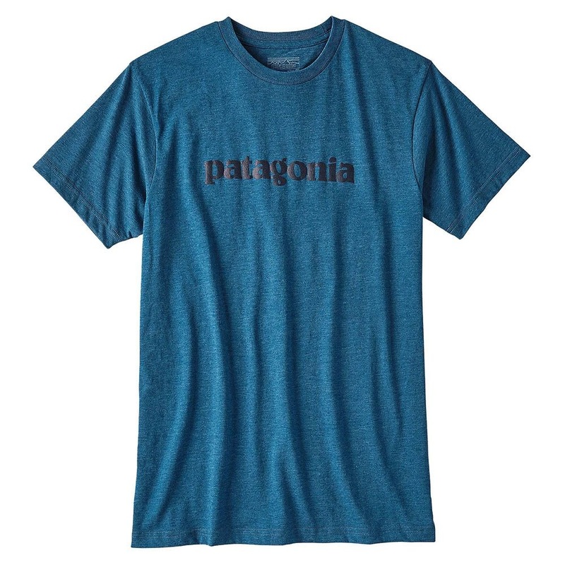 Patagonia Men’s Text Logo Cotton/Poly T-Shirt – Big Sur Blue