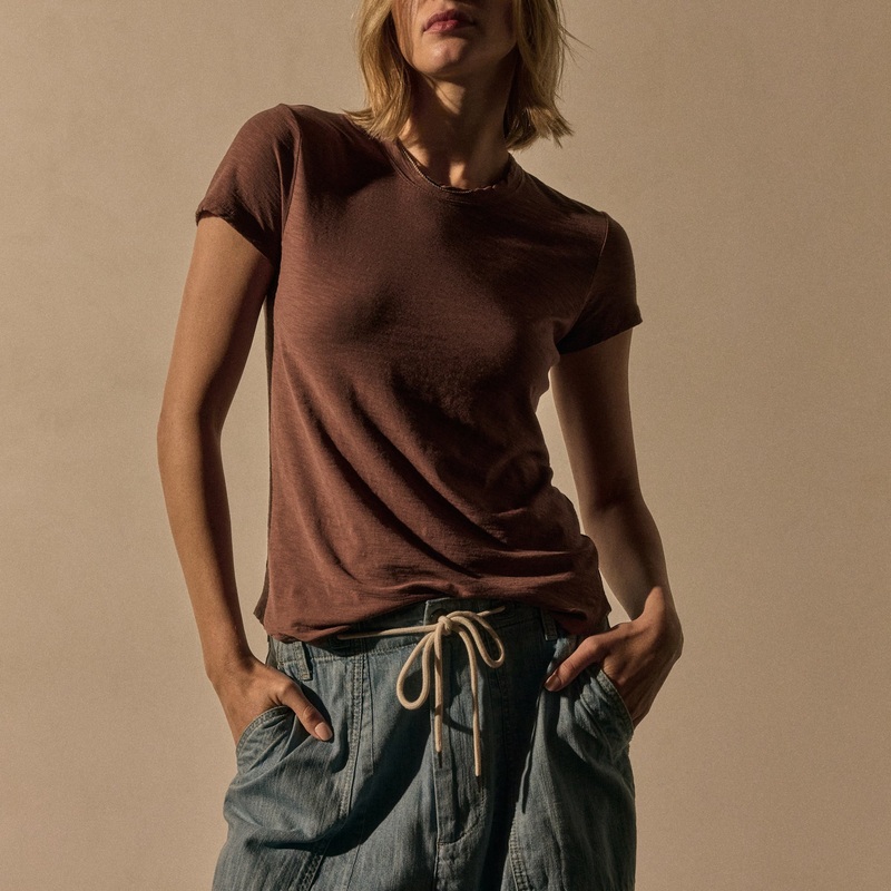 Sheer Slub Crew Neck Tee – Cedar