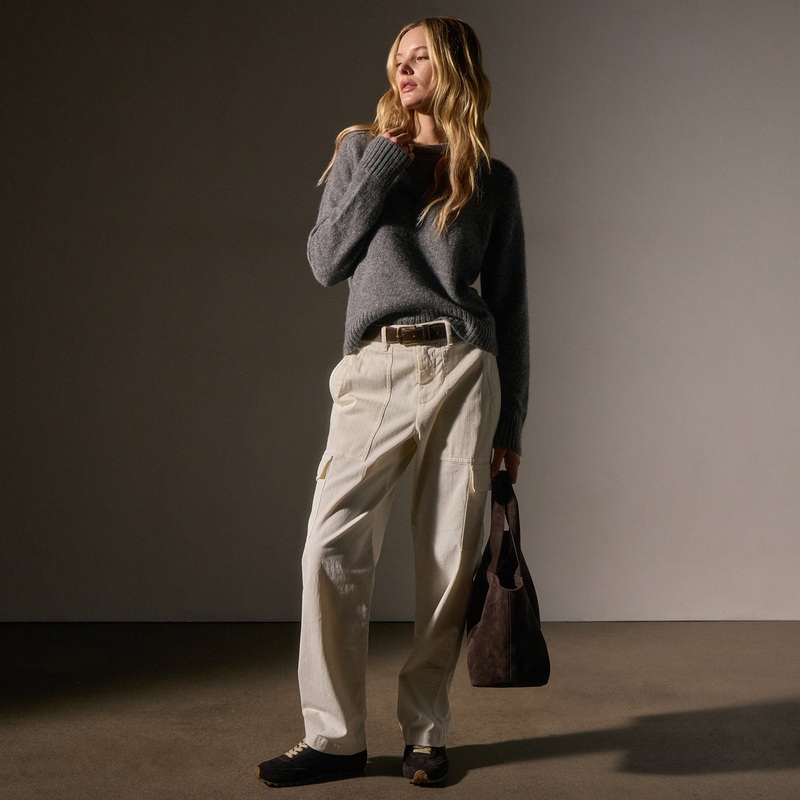 Herringbone Utility Pant – Ivory Pigment
