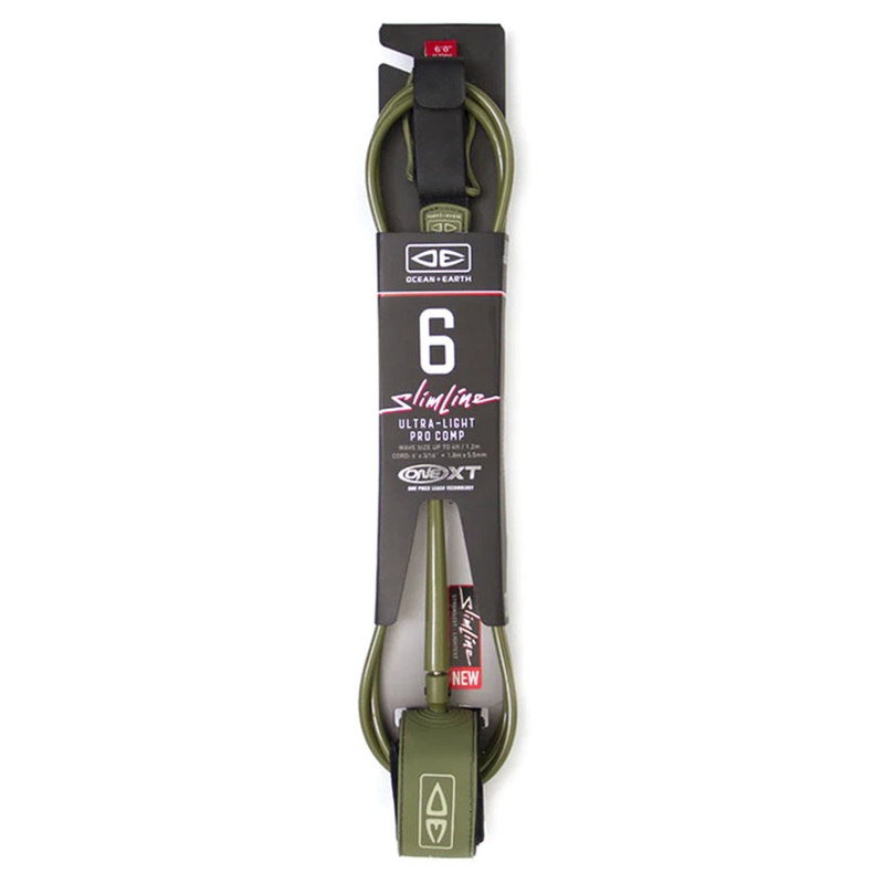 Ocean & Earth Slimline Lightweight Comp One-XT 6ft Leash – Olive