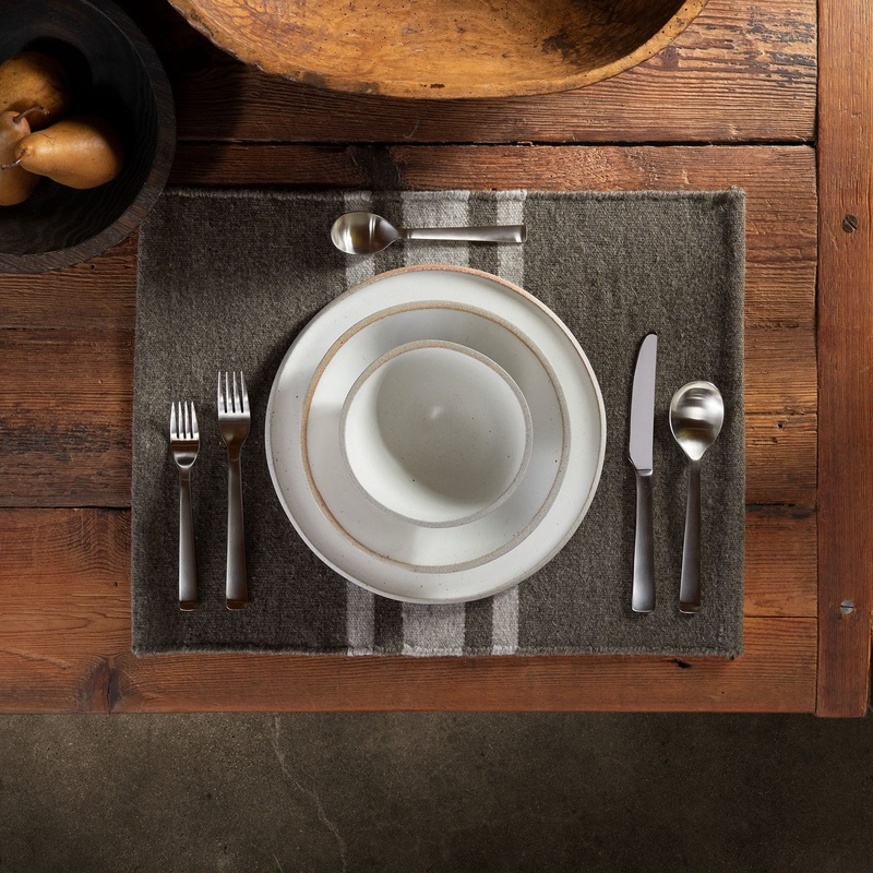 Wool Striped Placemat – Mule/Pearl Grey