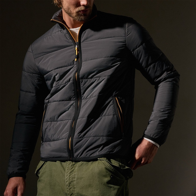 Contrast Zip Insulated Jacket – Carbon/Black/Yellow