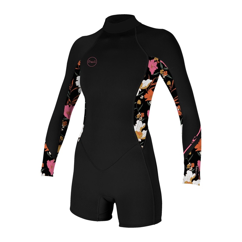 O’Neill Womens Bahia 2/1 Back Zip Long Sleeve Spring Black