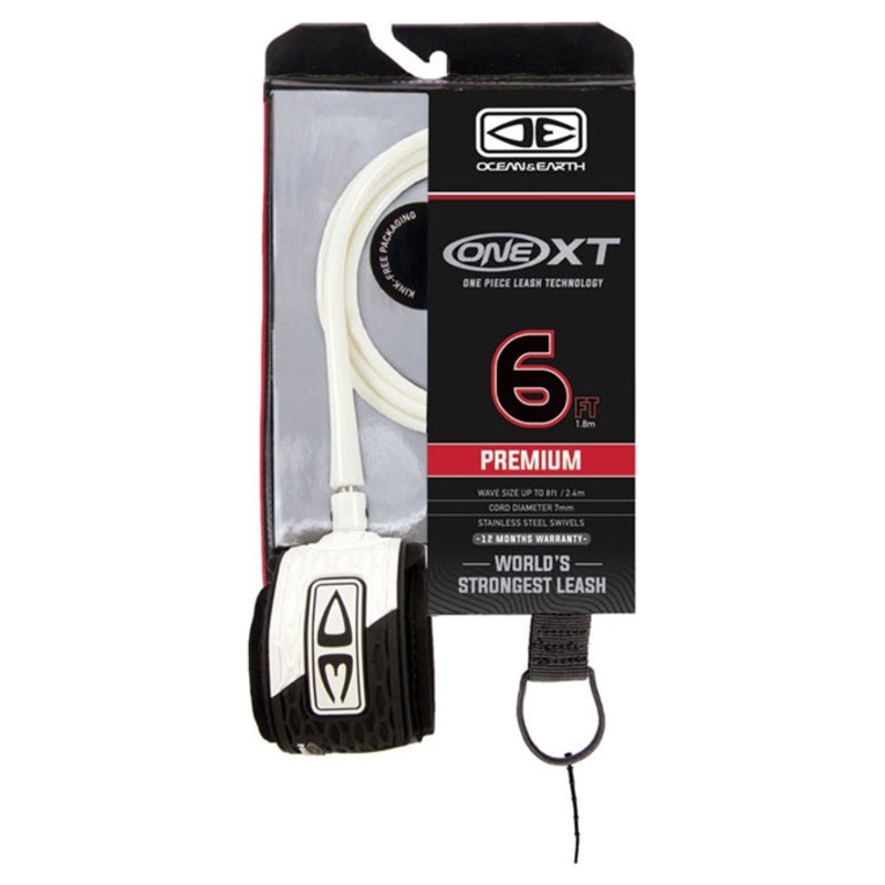 Ocean And Earth Premium One-XT Leash – 6ft White