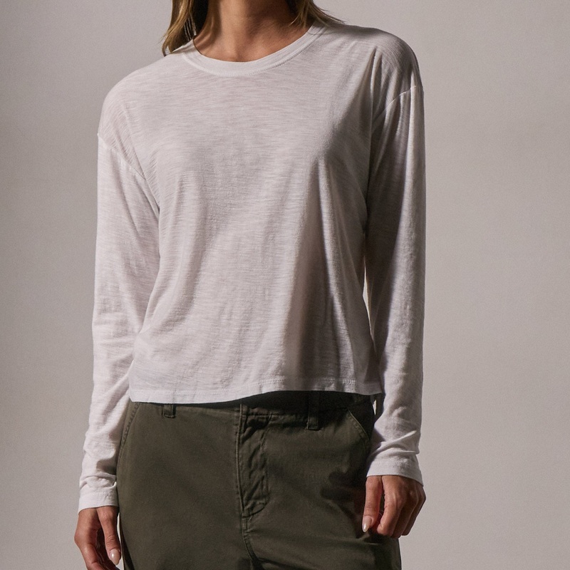 Boxy Long Sleeve Tee – White