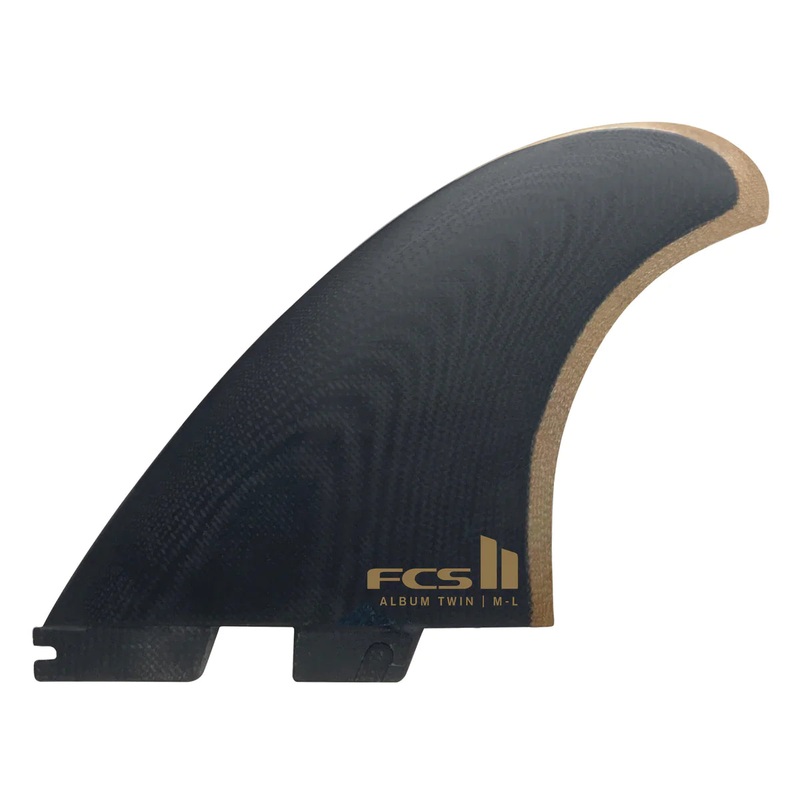 FCS II Album PG Twin +1 Fin Set – Black/Gold