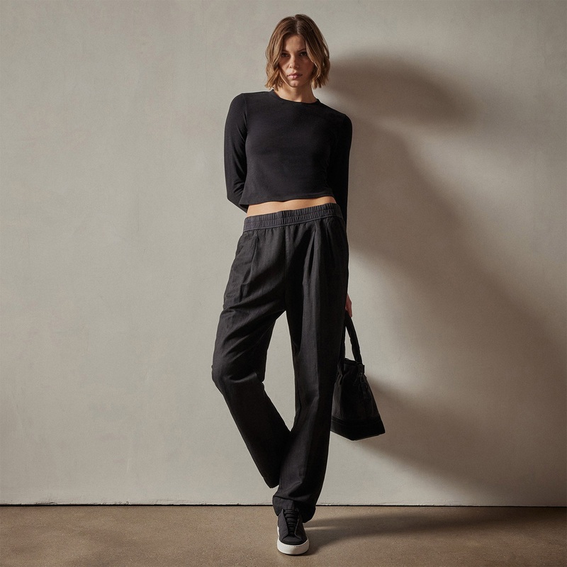 Double Pleat Trouser – Black