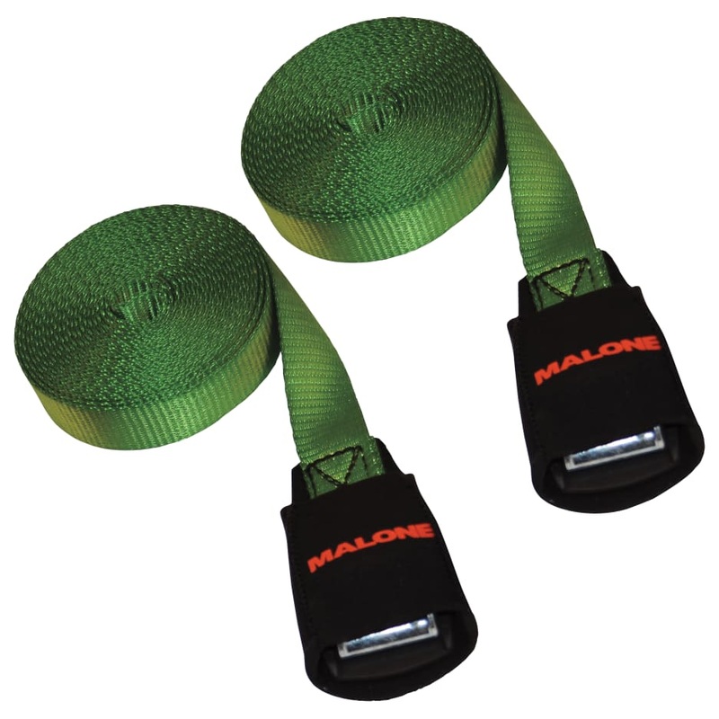 15 Foot Load Strap, GREEN Single  (with foam buckle sleeve)