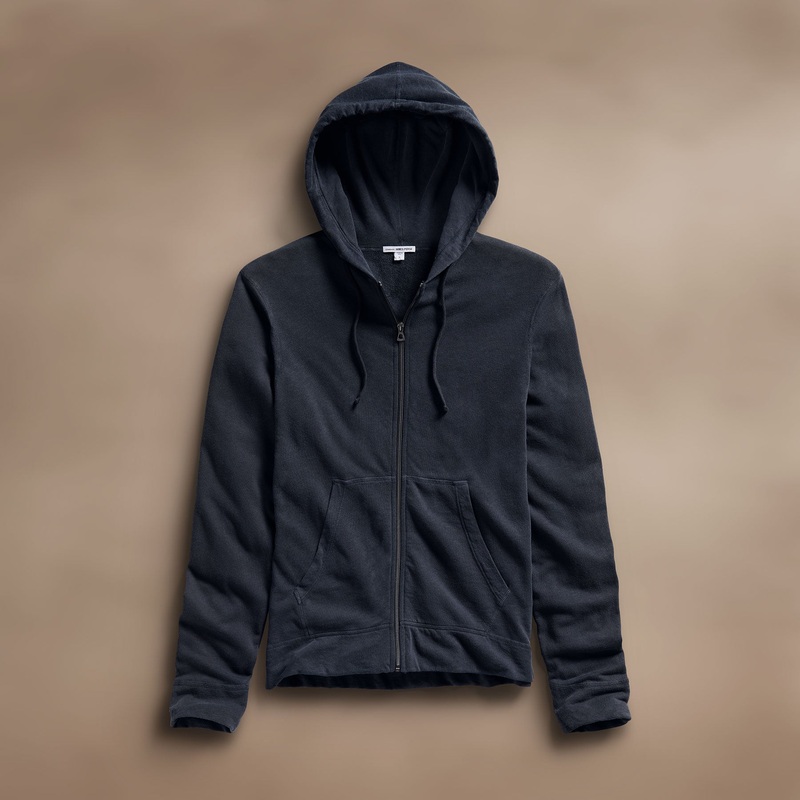 Vintage French Terry Zip Up Hoodie – Deep Pigment