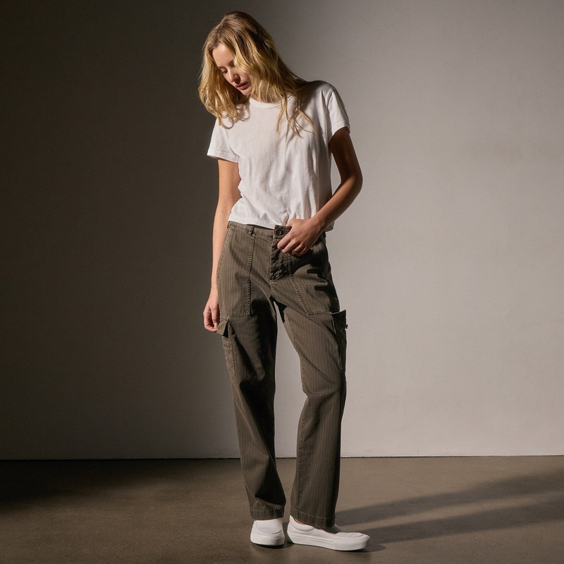 Herringbone Utility Pant – Army Green Pigment