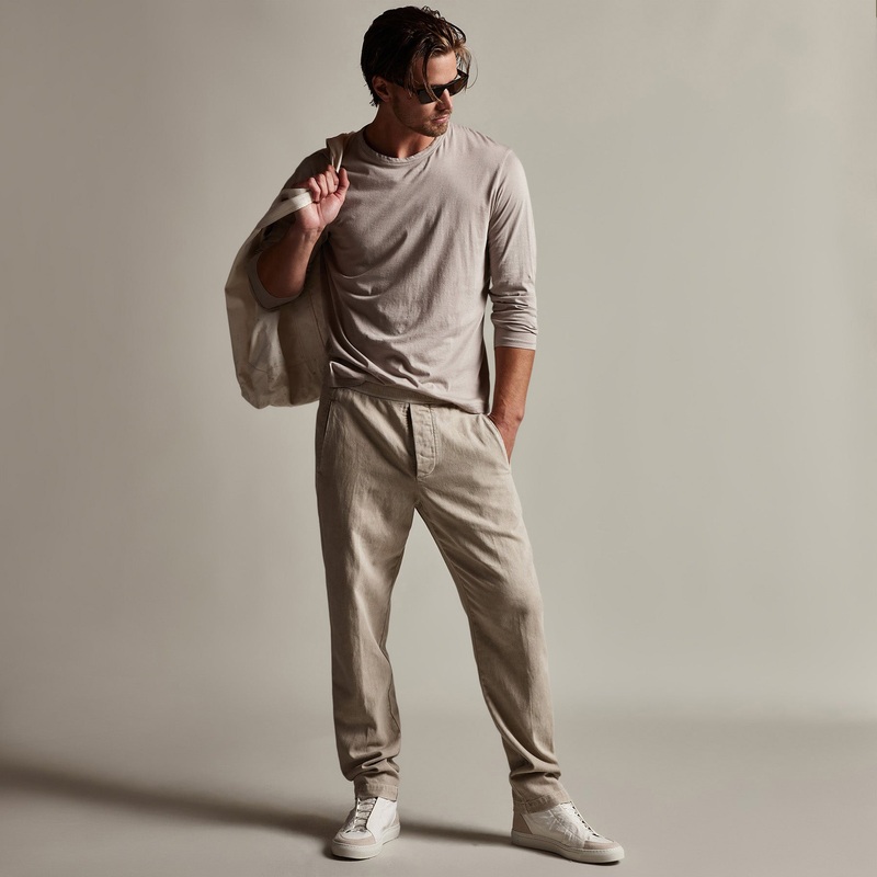 Brushed Cotton Twill Trouser – Toast Pigment