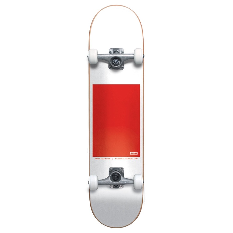 GLOBE G0 Black Serif – White / Red 8.0″