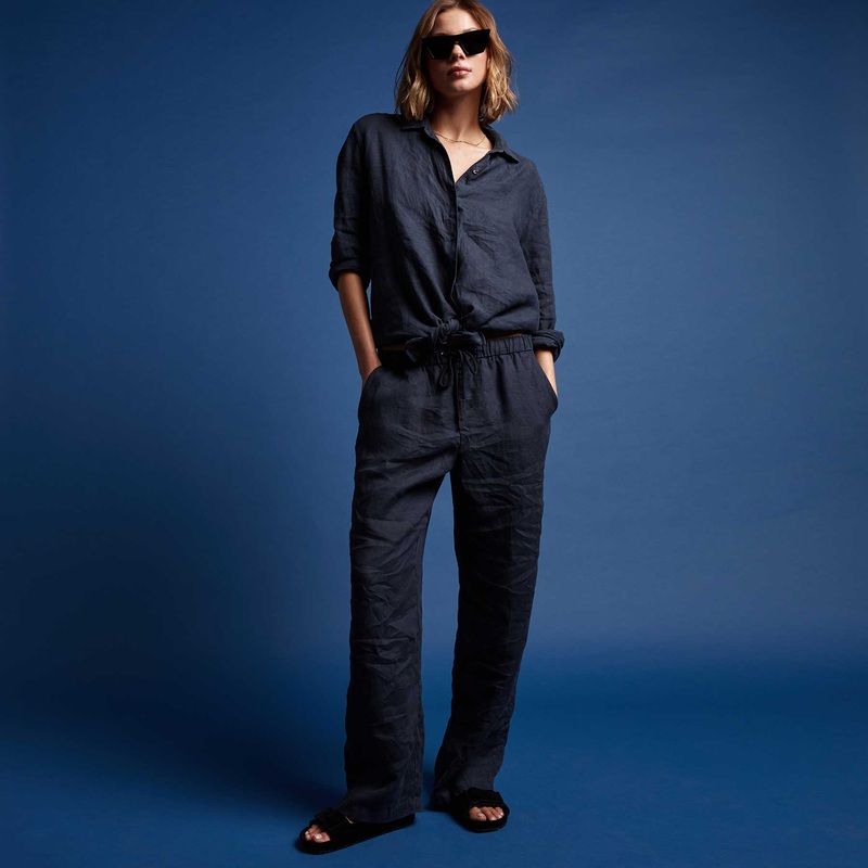 Lightweight Linen Pant – Blue Oil