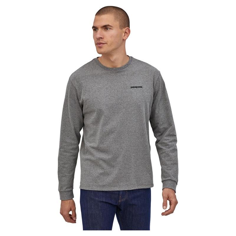 Patagonia Men’s Long Sleeve P-6 Logo Responsibili-Tee – Gravel Heather