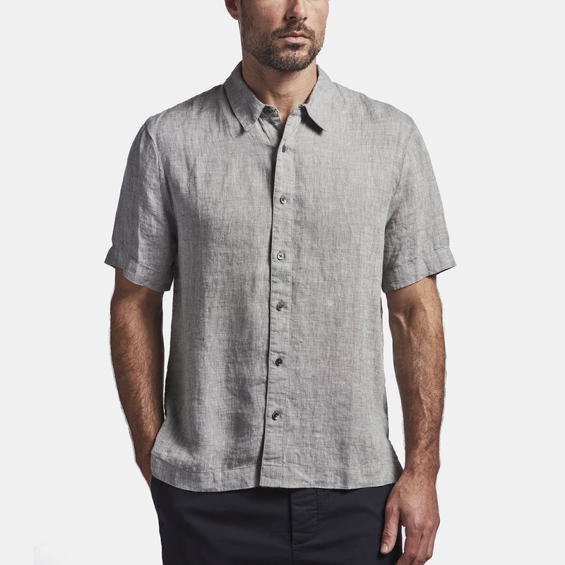 Short Sleeve Linen Shirt – Charcoal