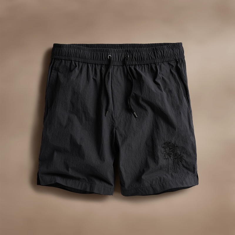 Palm Embriodered Boardshort – Black