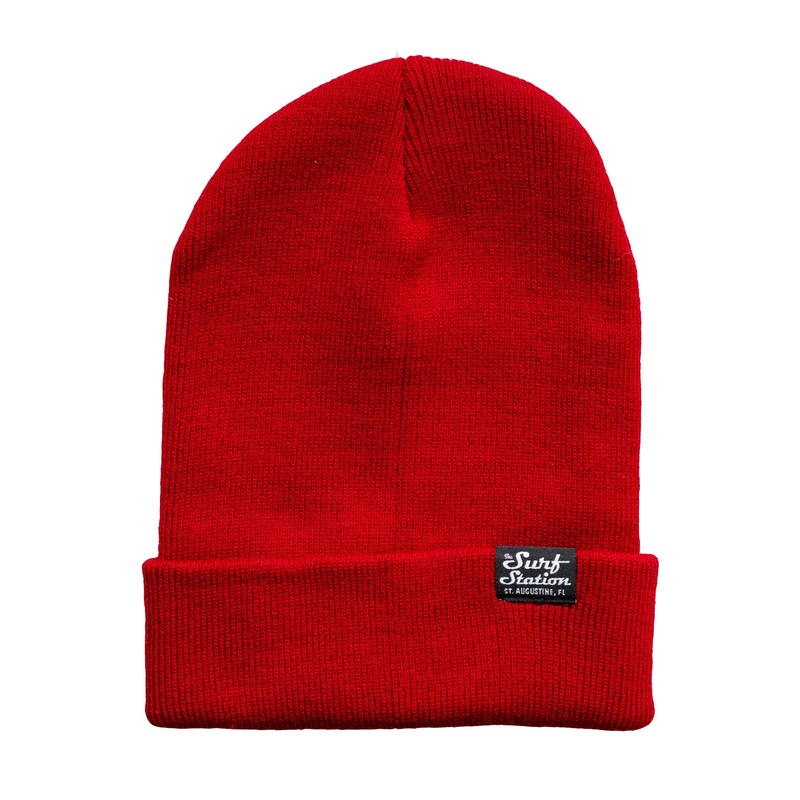Surf Station Small Classic Logo Beanie – Red