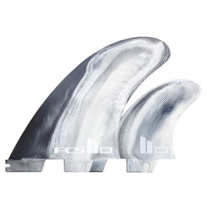 FCS II Mark Richards PC Twin Fin +1 Set – Black White Swirl
