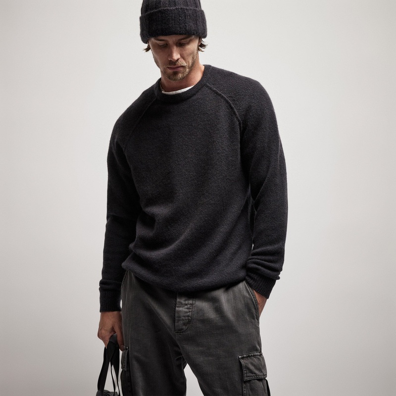 Mid Gauge Cashmere Sweatshirt – Black