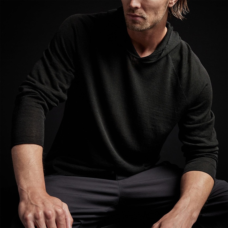 Desert Linen Hoodie – Black/Black