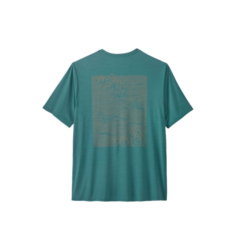Patagonia Mens Cap Cool Daily Graphic T-Shirt Strataspire: Wetland Blue X-Dye