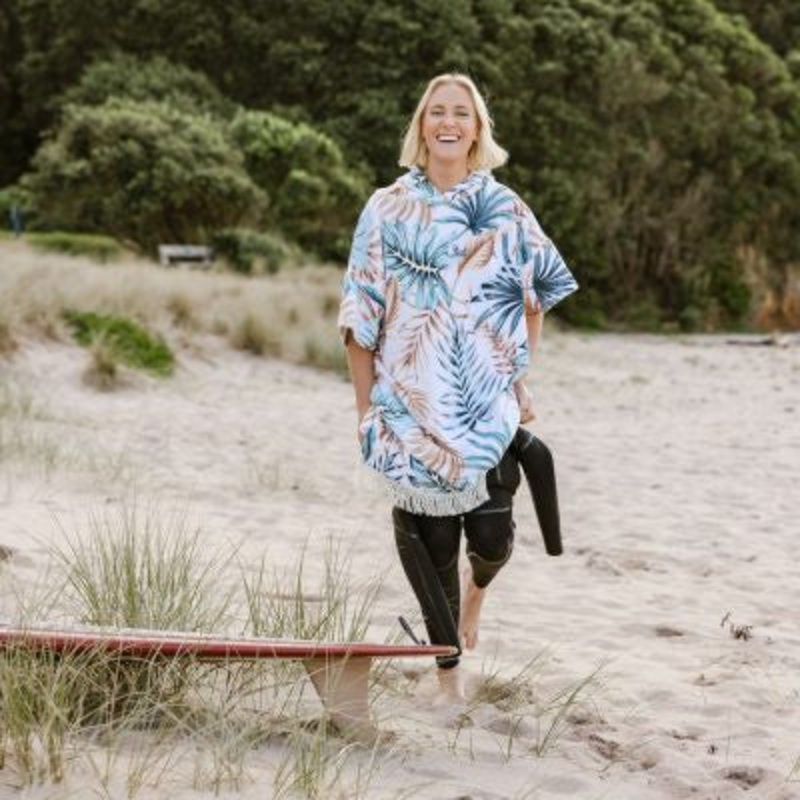 Sticky Johnson Hooded Towel – Floral Palm Wave