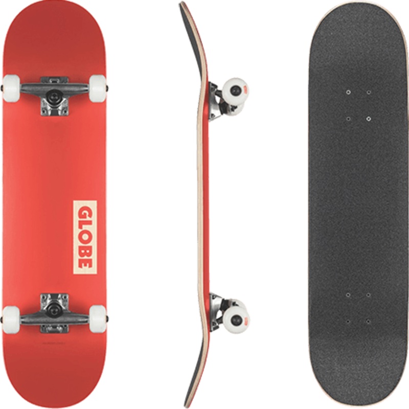 GLOBE GOODSTOCK COMPLETE SKATEBOARD – RED 7.75”