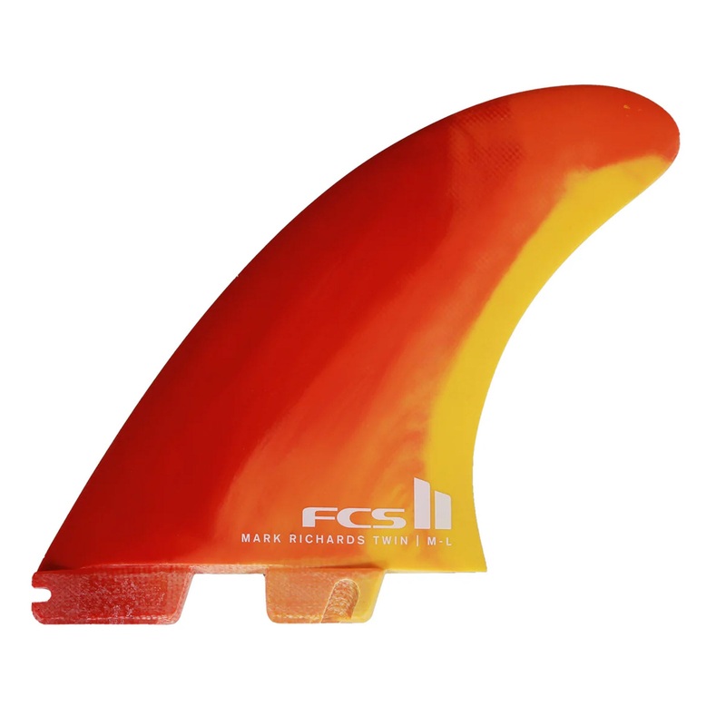 FCS II Mark Richards Performance Core 2+1 Surfboard Fins – Medium-Large/Sunset Swirl