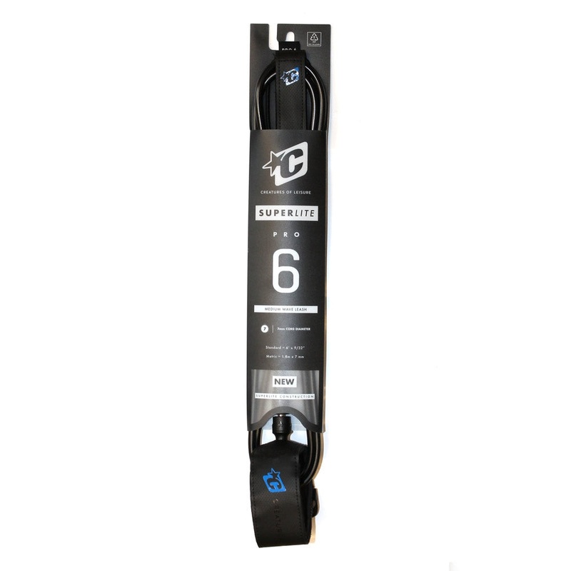 Creatures of Leisure Superlite 6ft Pro Leash – Black/Cyan