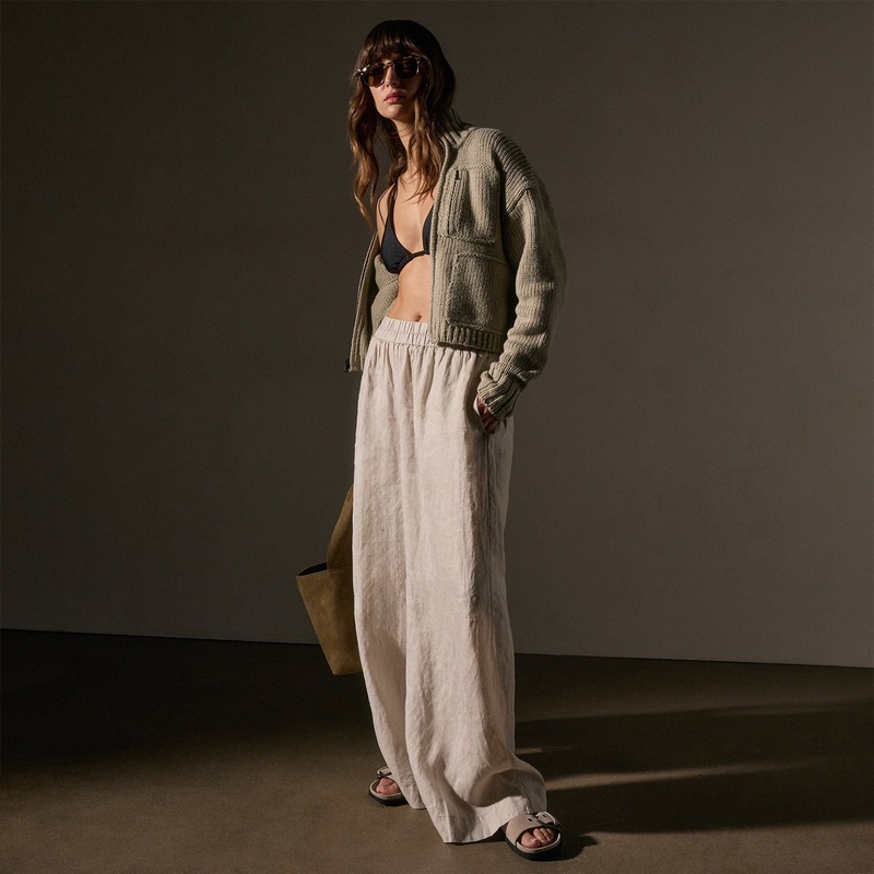Lightweight Linen Wide Leg Pant – Salt Pigment
