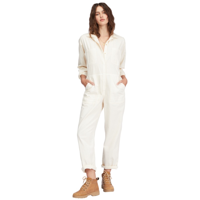 Billabong Keepin It Real Romper-Antique White