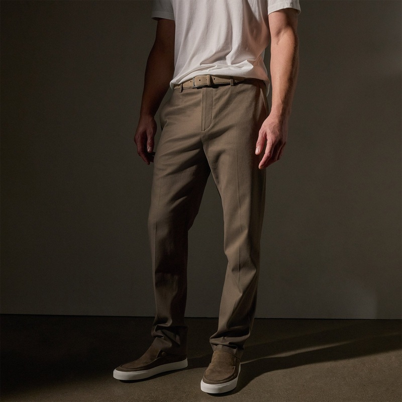Cashmere Touch Twill Trouser – Mushroom