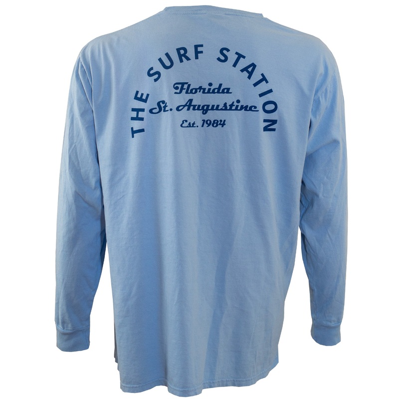 Surf Station Arch Logo Men’s L/S T-Shirt – Blue