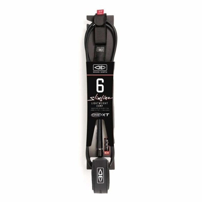 Ocean & Earth Slimline Lightweight Comp One-XT 6ft Leash – Black/White