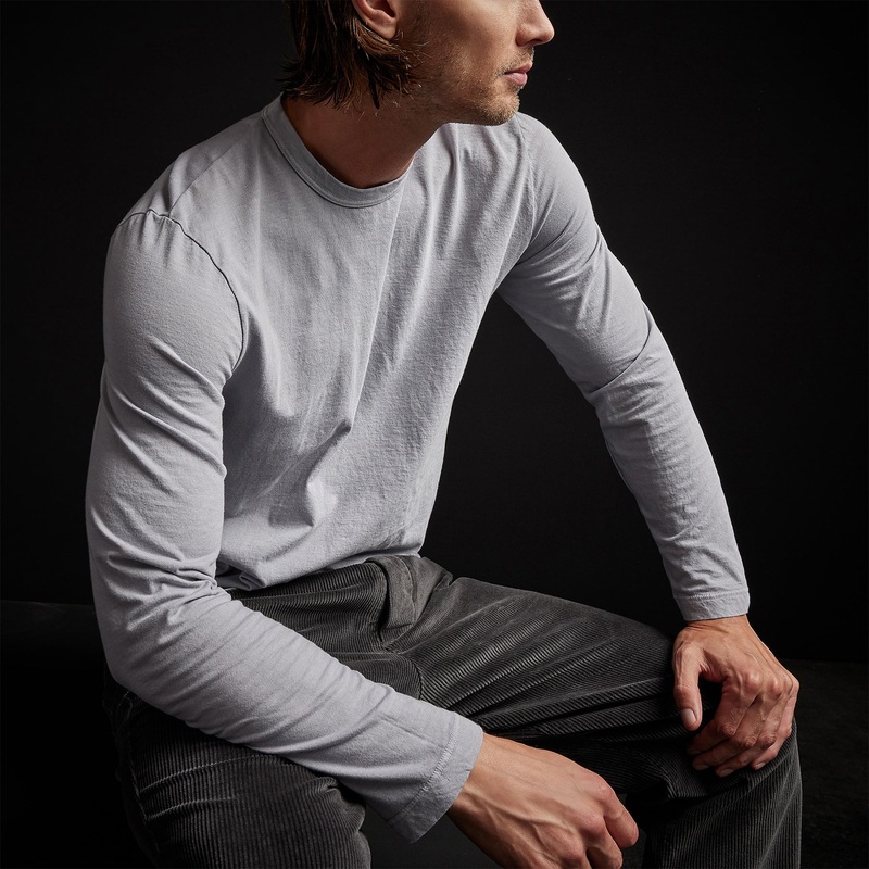 Long Sleeve Crew Neck – Blue Fog Pigment