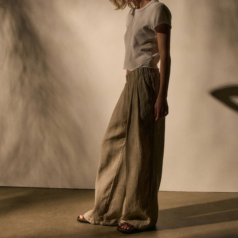 Lightweight Linen Elastic Pant – Overcast Pigment