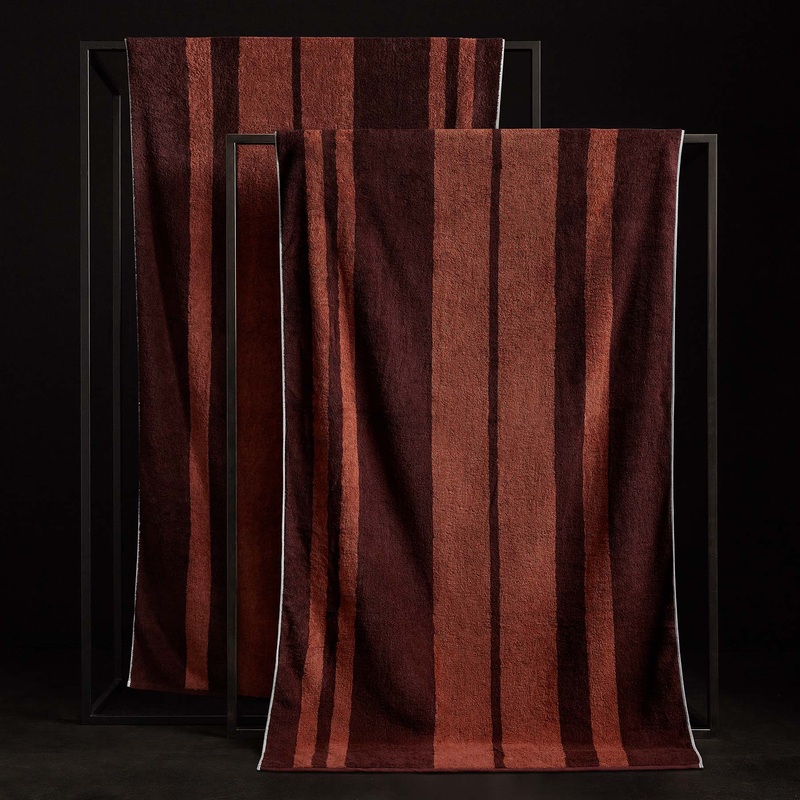 Wide Stripe Beach Towel – Plum/Paprika