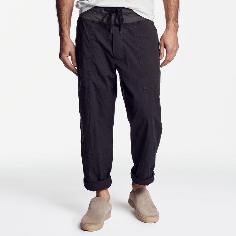 Mixed Media Poplin Pant – Carbon