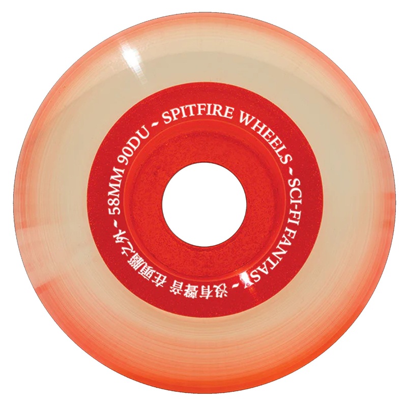 Spitfire Sci-Fi Sapphires 90a Cruiser 58mm Skateboard Wheels – Clear Red