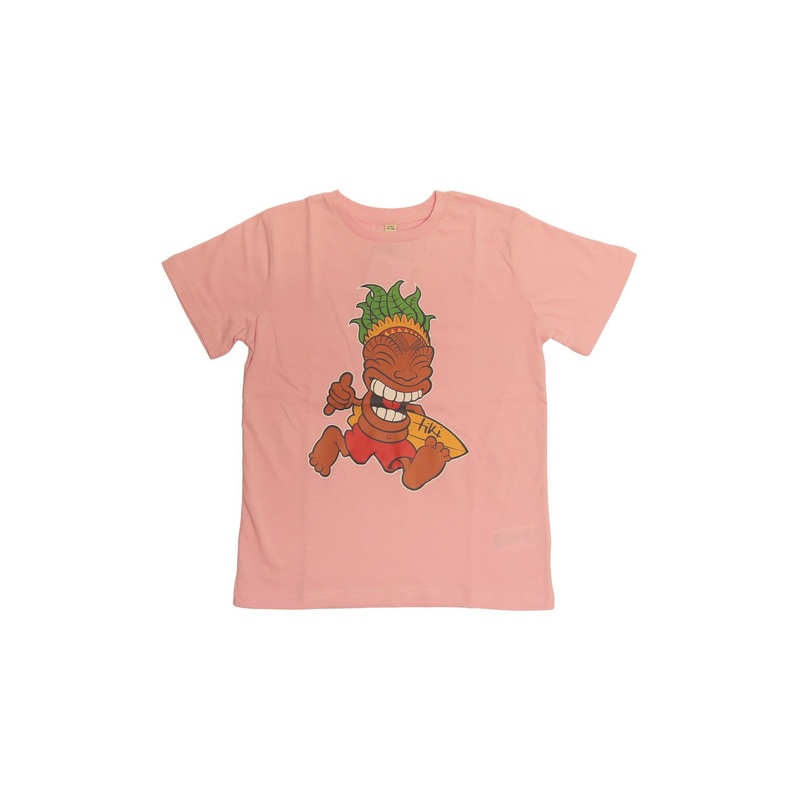 Tiki Man Youth Short Sleeve T-Shirt Pink