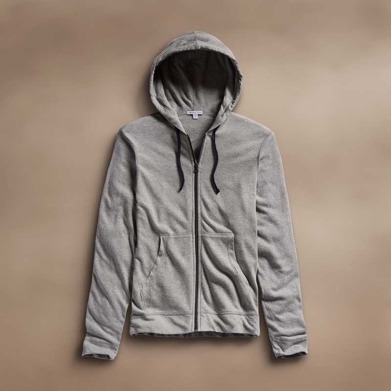 Vintage French Terry Zip Up Hoodie – Heather Grey
