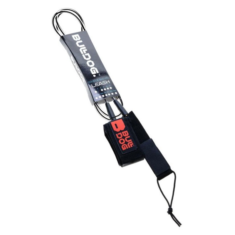 Bulldog Double Swivel 8ft Ankle Leash – Black/Crimson Red