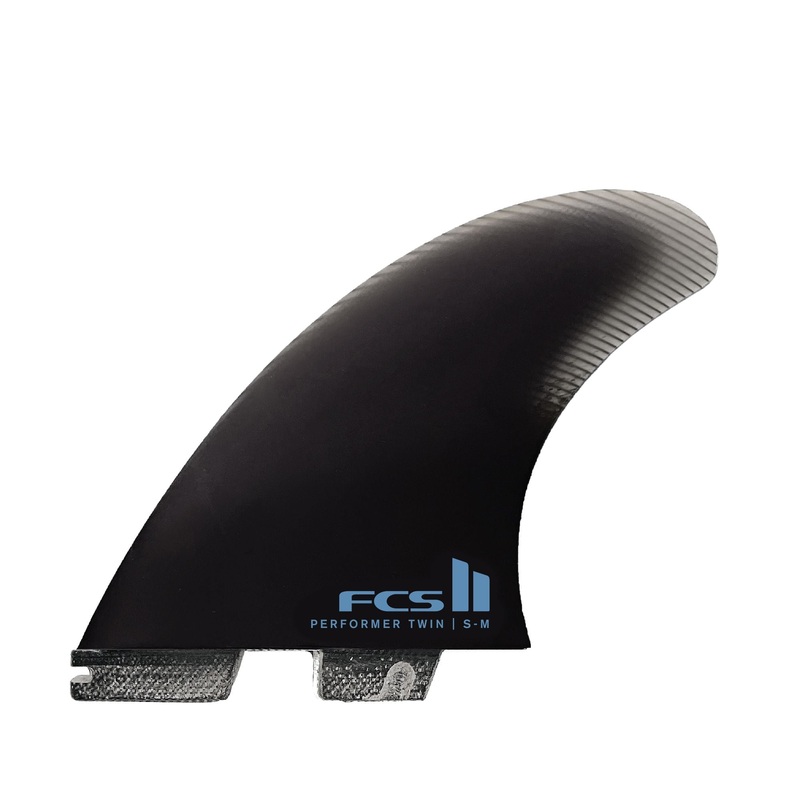 FCS II Performer Twin Performance Glass Twin+1 Fin Set – S/M – Black