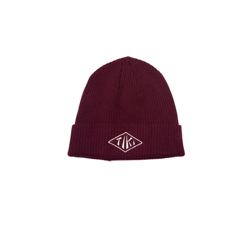 Tiki Diamond Knit Beanie Burgundy