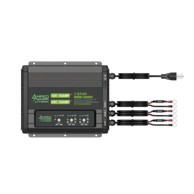 Amped Outdoors 3 Bank 12V/24V On-Board Battery Charger