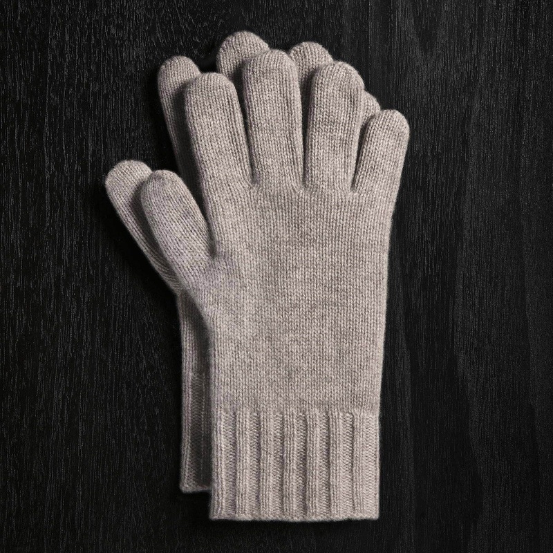 Solid Cashmere Gloves – Stone